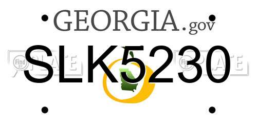 SLK5230 Georgia License Plate