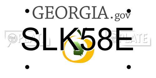 SLK58E Georgia License Plate