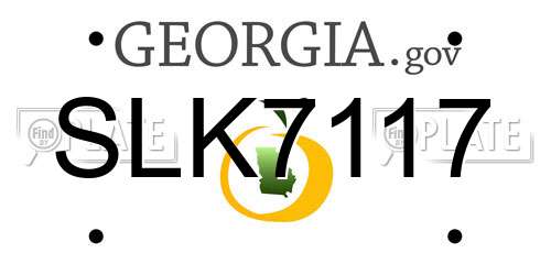 SLK7117 Georgia License Plate