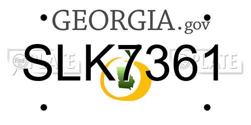 SLK7361 Georgia License Plate
