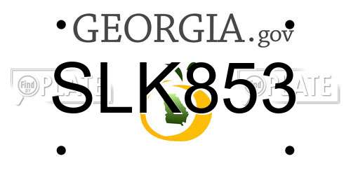 SLK853 Georgia License Plate