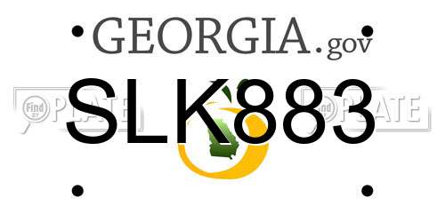 SLK883 Georgia License Plate