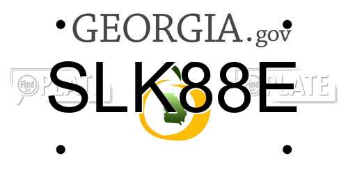 SLK88E Georgia License Plate