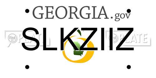 SLKZIIZ Georgia License Plate