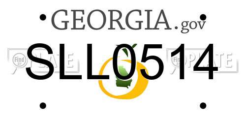 SLL0514 Georgia License Plate