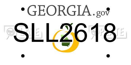 SLL2618 Georgia License Plate