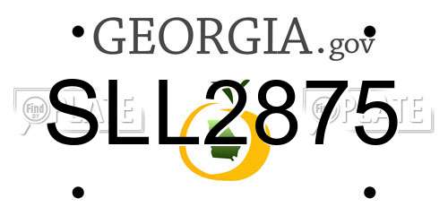 SLL2875 Georgia License Plate