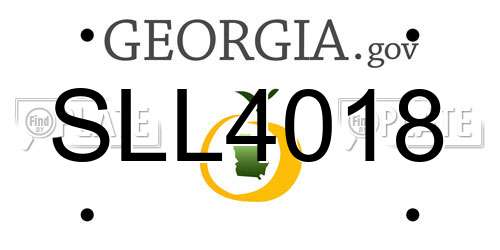 SLL4018 Georgia License Plate