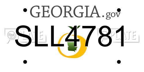 SLL4781 Georgia License Plate