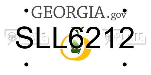 SLL6212 Georgia License Plate