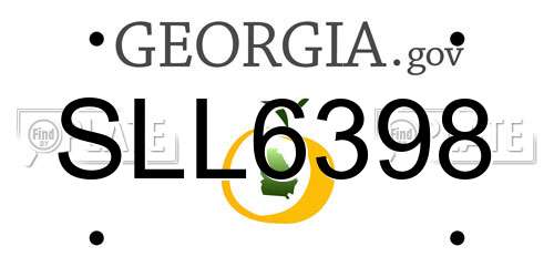 SLL6398 Georgia License Plate