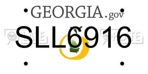 SLL6916 Georgia License Plate