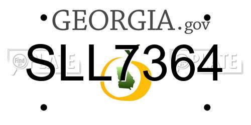 SLL7364 Georgia License Plate