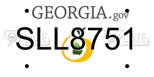 SLL8751 Georgia License Plate