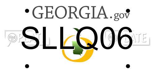 SLLQ06 Georgia License Plate