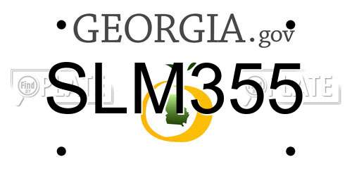 SLM355 Georgia License Plate