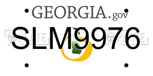SLM9976 Georgia License Plate