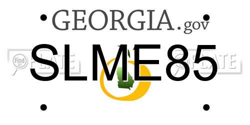 SLME85 Georgia License Plate