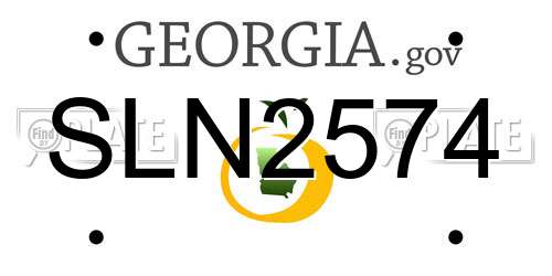 SLN2574 Georgia License Plate