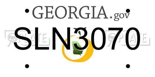 SLN3070 Georgia License Plate