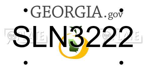 SLN3222 Georgia License Plate
