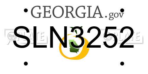 SLN3252 Georgia License Plate