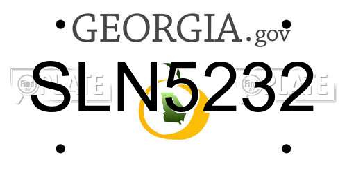 SLN5232 Georgia License Plate
