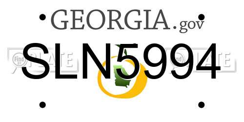 SLN5994 Georgia License Plate