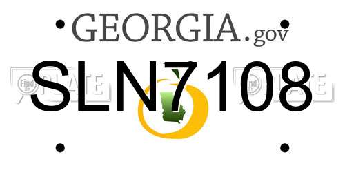 SLN7108 Georgia License Plate