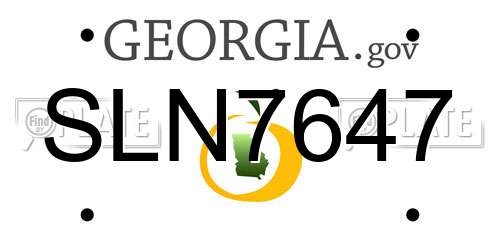 SLN7647 Georgia License Plate