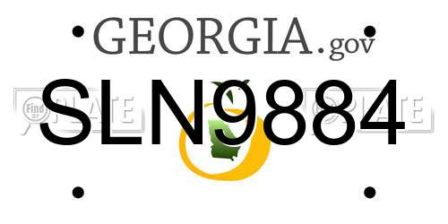 SLN9884 Georgia License Plate