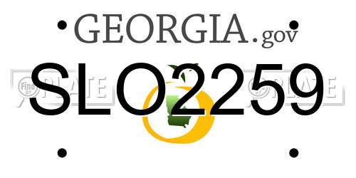 SLO2259 Georgia License Plate