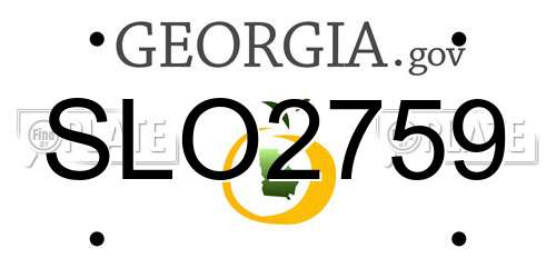 SLO2759 Georgia License Plate