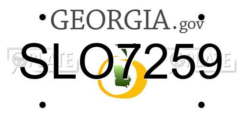 SLO7259 Georgia License Plate