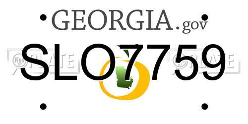 SLO7759 Georgia License Plate