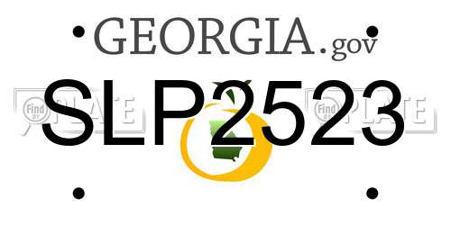 SLP2523 Georgia License Plate