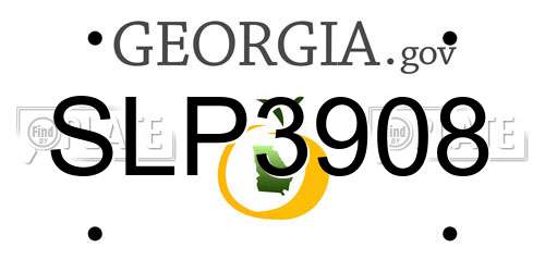 SLP3908 Georgia License Plate