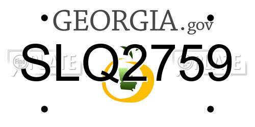 SLQ2759 Georgia License Plate