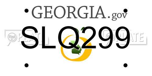 SLQ299 Georgia License Plate