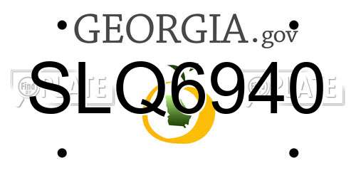 SLQ6940 Georgia License Plate