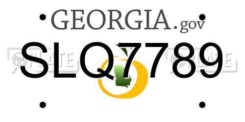 SLQ7789 Georgia License Plate