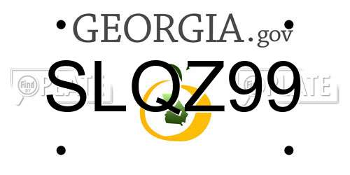 SLQZ99 Georgia License Plate