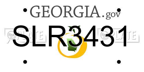 SLR3431 Georgia License Plate