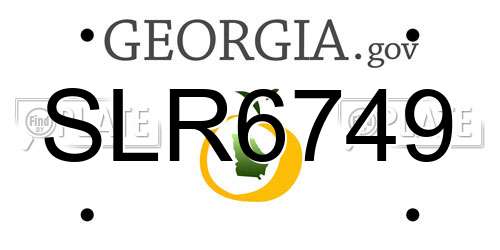 SLR6749 Georgia License Plate