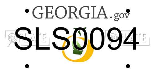 SLS0094 Georgia License Plate