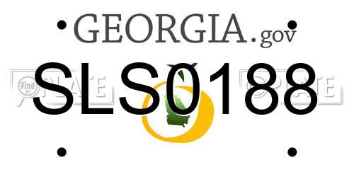 SLS0188 Georgia License Plate