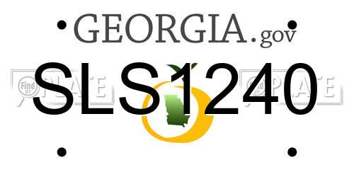 SLS1240 Georgia License Plate