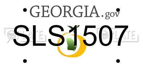 SLS1507 Georgia License Plate