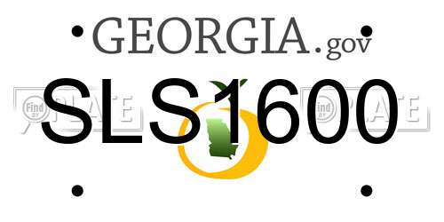SLS1600 Georgia License Plate