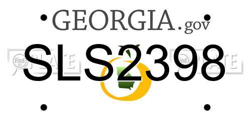 SLS2398 Georgia License Plate